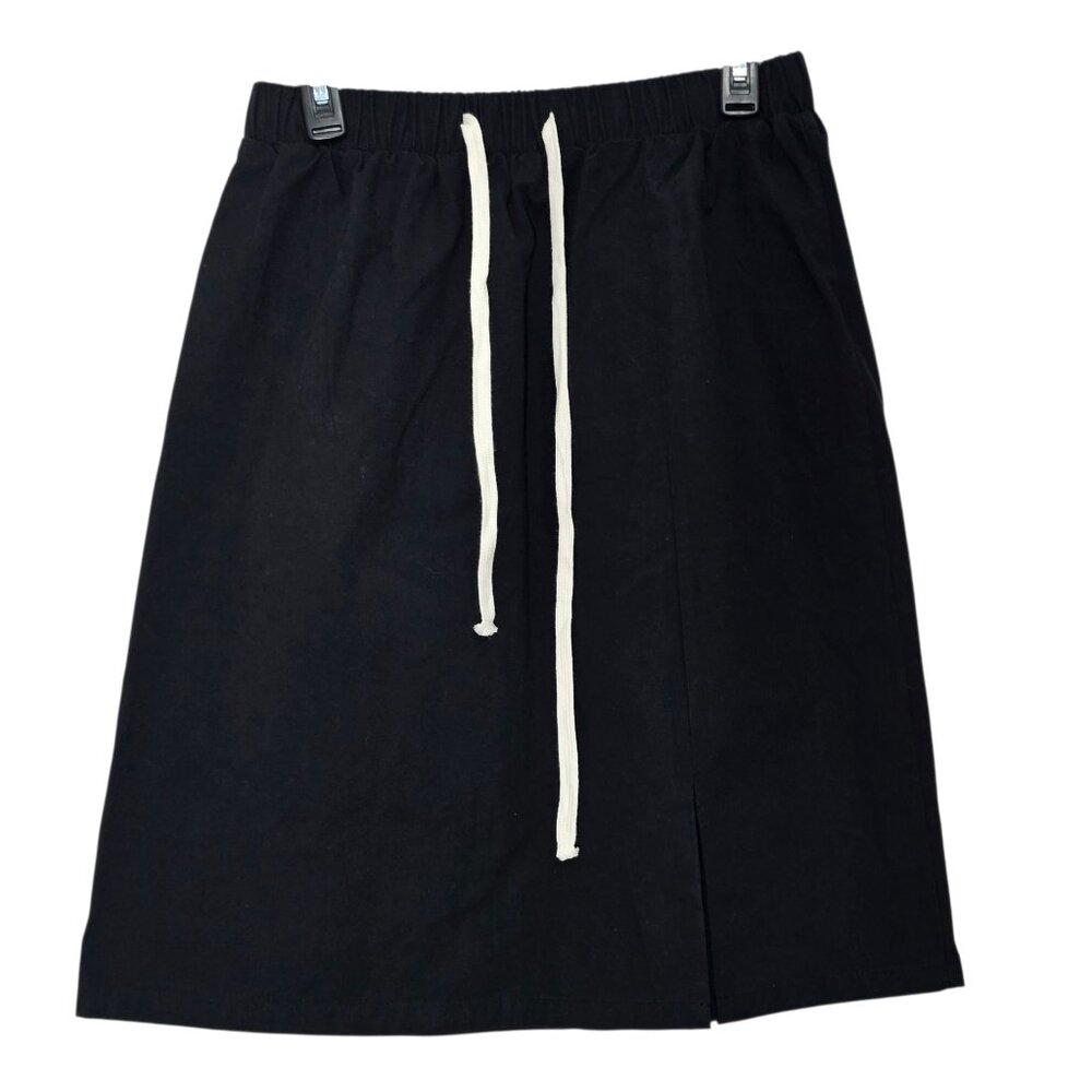 Ananova Black A-Line Midi Skirt Elastic Waist Size Large NWT